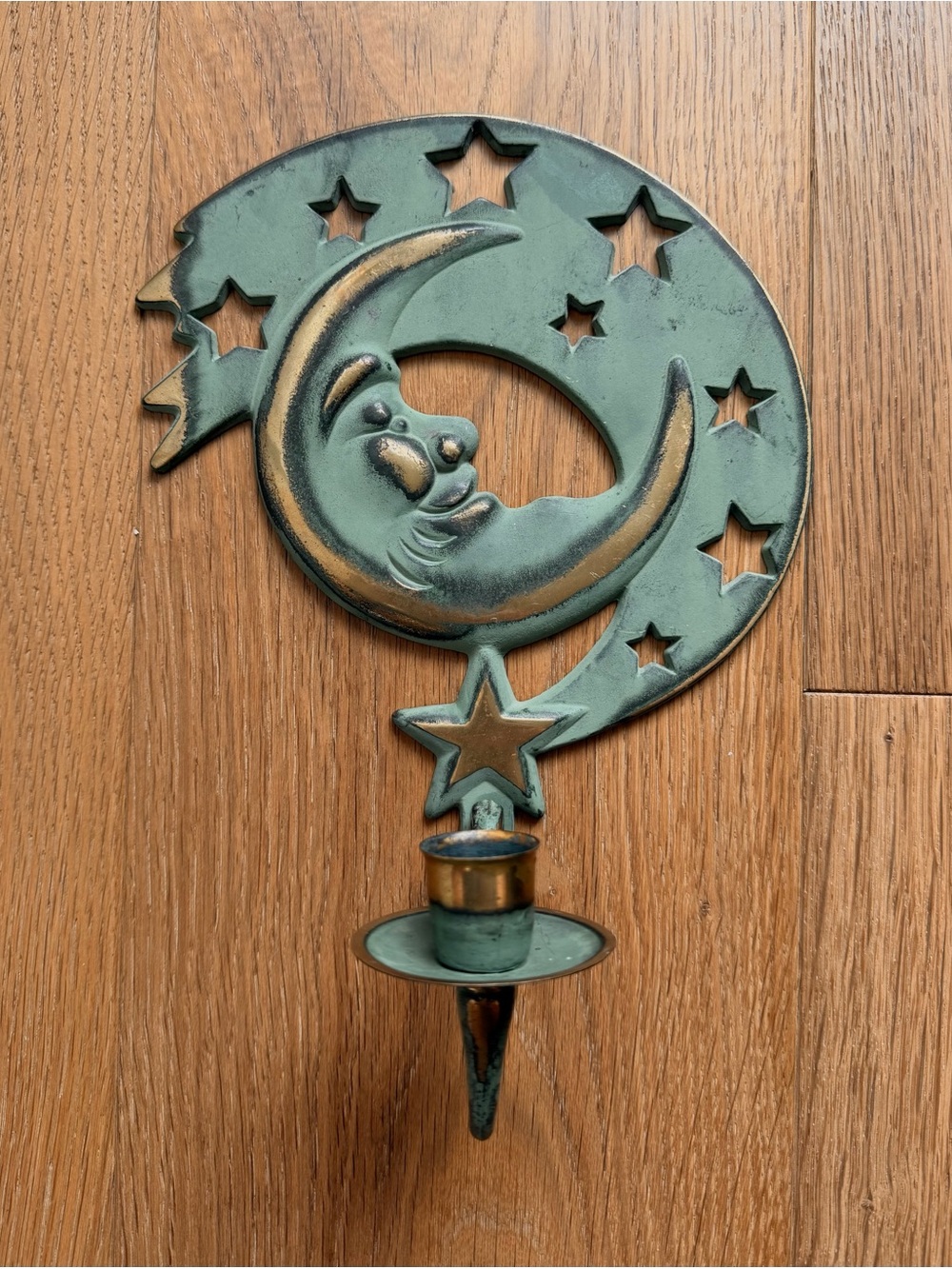 Vintage PartyLite Celestial Moon & Stars Wall Sconce Candle Holder Fairycore